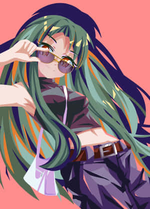 Stylish Anime Girlwith Sunglasses Wallpaper