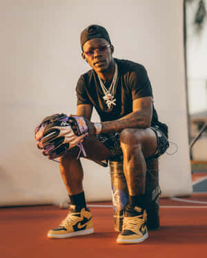 Stylish_ Baseball_ Player_ Posing Wallpaper