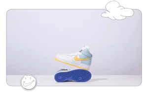 Stylish Basketball Shoe Cartoon Backdrop Wallpaper