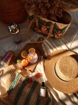 Stylish Beach Hat On A Sunny Day Wallpaper