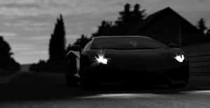 Stylish Black And White Car Showcased In Monochrome Wallpaper