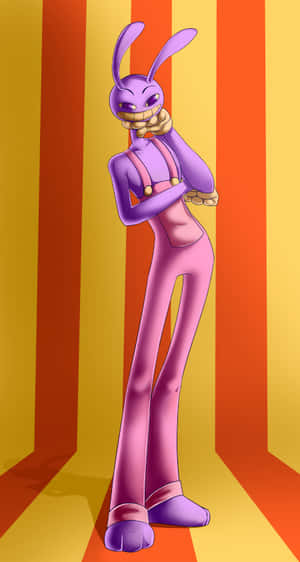 Stylish Cartoon Bunnyin Purple Suit Wallpaper