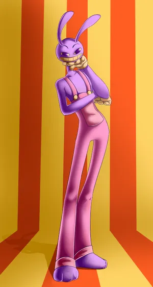 Stylish Cartoon Bunnyin Purple Suit Wallpaper