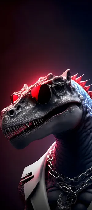 Stylish Dinosaur Wearing Sunglasses Wallpaper