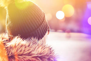 Stylish Girl In Winter Desktop Wallpaper