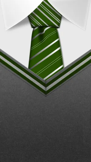 Stylish Green Tieand Suit Illustration Wallpaper
