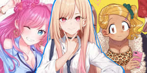 Stylish Gyaru Girl Posing In Chic Outfit Wallpaper