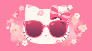 Stylish_ Hello_ Kitty_with_ Sunglasses_ Vector Wallpaper