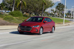 Stylish Hyundai Elantra On The Road Wallpaper