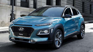 Stylish Hyundai Kona On The Road Wallpaper