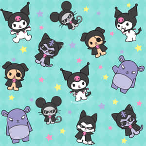 Stylish Kuromi Pattern Wallpaper Wallpaper