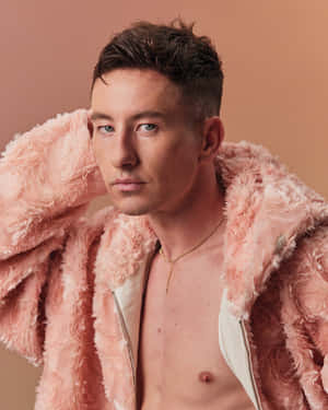 Stylish Manin Pink Fur Coat Wallpaper