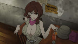 Stylish Mine Fujiko Posing With Her Gun Wallpaper