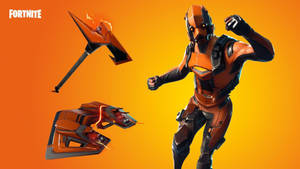 Stylish Orange Fortnite Skin Wallpaper