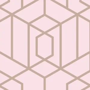 Stylish Pink And Gold Home Design Wallpaper