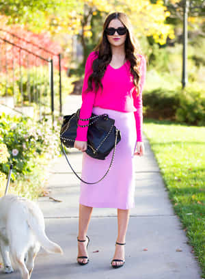Stylish Pink Fashion Outfit And Accessories Wallpaper