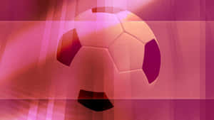 Stylish Pink Soccer Ball On Vibrant Background Wallpaper