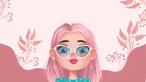 Stylish Preppy Girl Cartoon Character Wallpaper