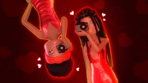 Stylish Red Dress Moments Wallpaper