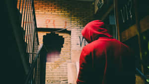 Stylish Red Hoodie On A Hanger Wallpaper