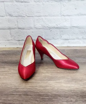 Stylish Red Shoes On Display Wallpaper