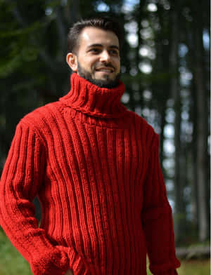 Stylish Red Sweater On White Background Wallpaper