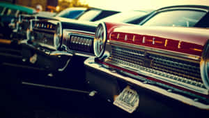 Stylish Retro Car Parked In The City Wallpaper