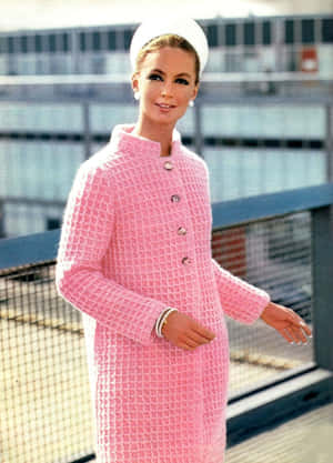 Stylish Woman In A Pink Coat Wallpaper