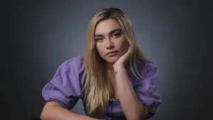 Stylishly Chic In A Purple Dress Wallpaper