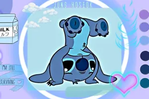 Stylized Cartoon Stitch Artwork Wallpaper