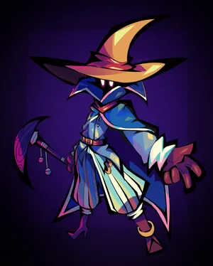 Stylized Final Fantasy Black Mage Art Wallpaper
