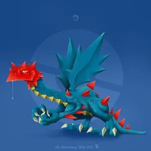 Stylized Paper Art Druddigon Wallpaper