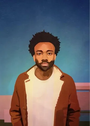 Stylized Portraitof Music Artist Wallpaper