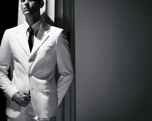 Suave Model In White [wallpaper] Wallpaper
