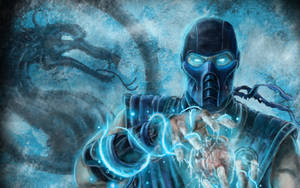 Sub-zero And Mortal Kombat Logo Wallpaper