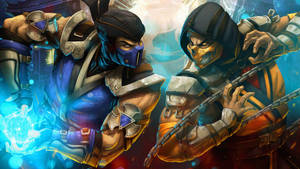 Sub-zero And Scorpion Comic Cover Wallpaper