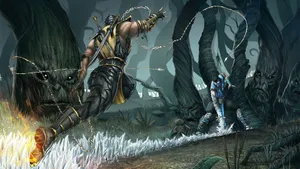 Sub-zero Unleashing An Icy Attack In Mortal Kombat Wallpaper