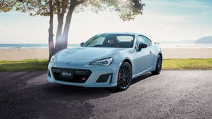 Subaru Brz On Beach Wallpaper