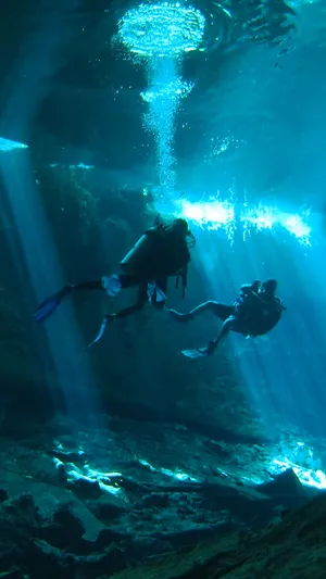 Subterranean Diving Adventure Wallpaper