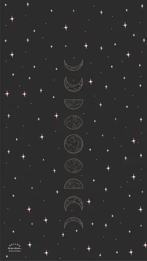 Subtle Vertical Moon Phases Wallpaper