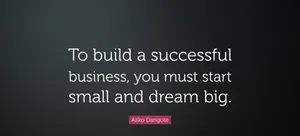 Success Business Quote Dangote Wallpaper