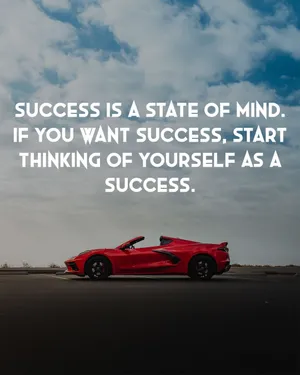 Success Mindset Quotewith Sports Car Wallpaper