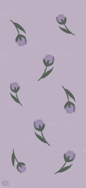 Succinct Purple Flowers Wallpaper