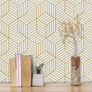 Succinct Yellow Home Interior Design Wallpaper
