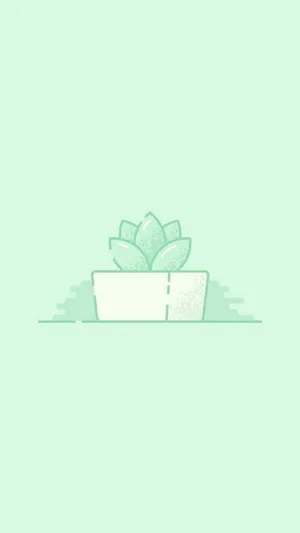 Succulent Pastel Green Aesthetic Wallpaper