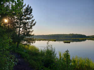 Sudbury Sunrise Lake View Wallpaper