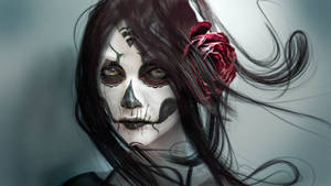 Sugar Skull Face Painted Girl Wallpaper