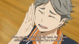 Sugawara Koshi In Action During A Volleyball Match Wallpaper