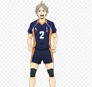 Sugawara Koshi In Action On The Volleyball Court Wallpaper