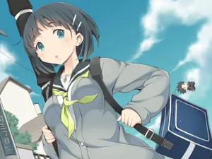 Suguha Kirigaya Striking A Confident Pose In Her Virtual Reality World. Wallpaper